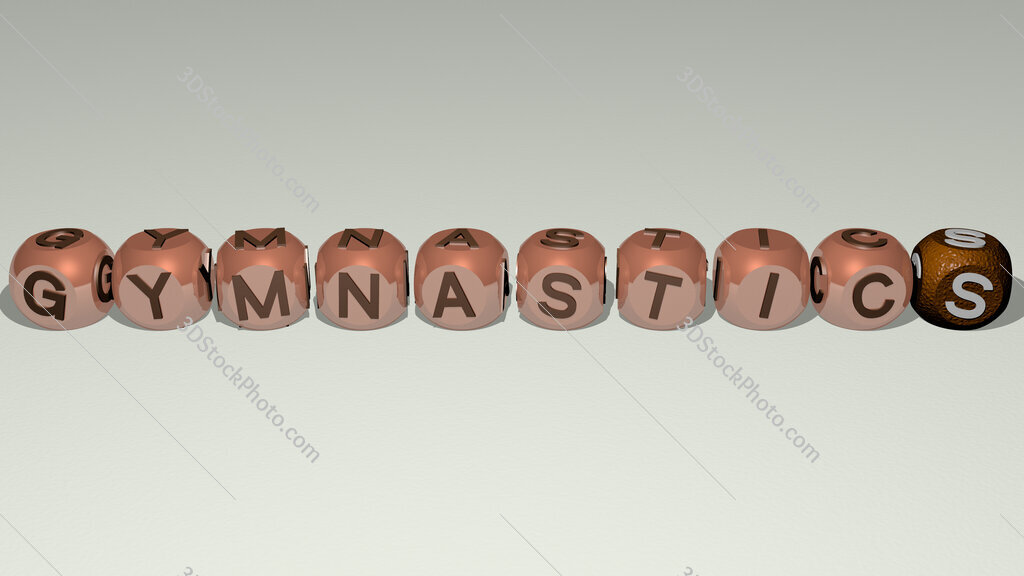 gymnastics text by cubic dice letters