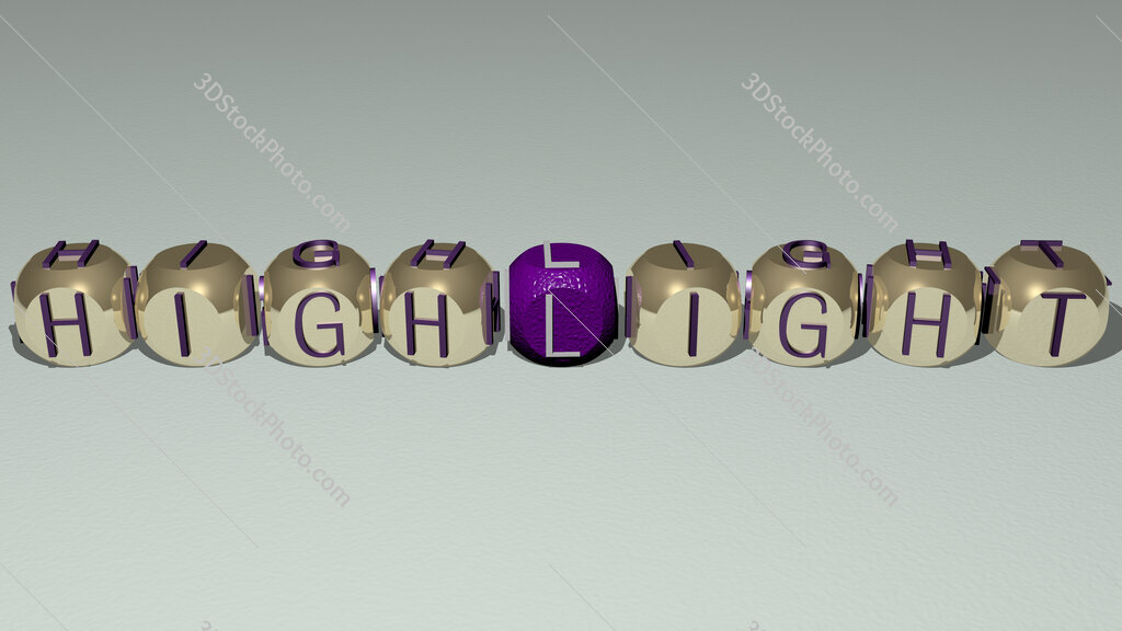 highlight text by cubic dice letters