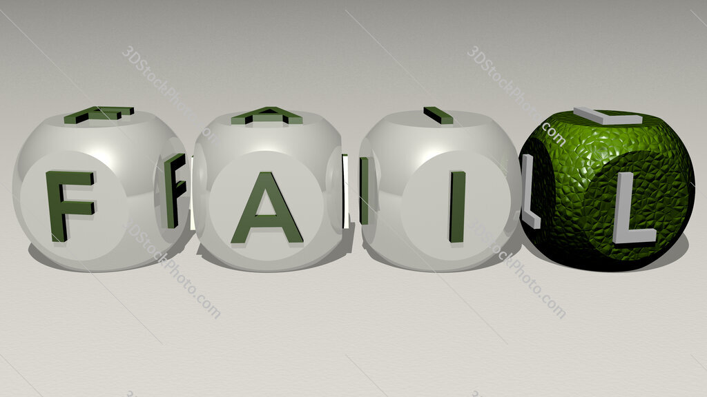 fail text by cubic dice letters