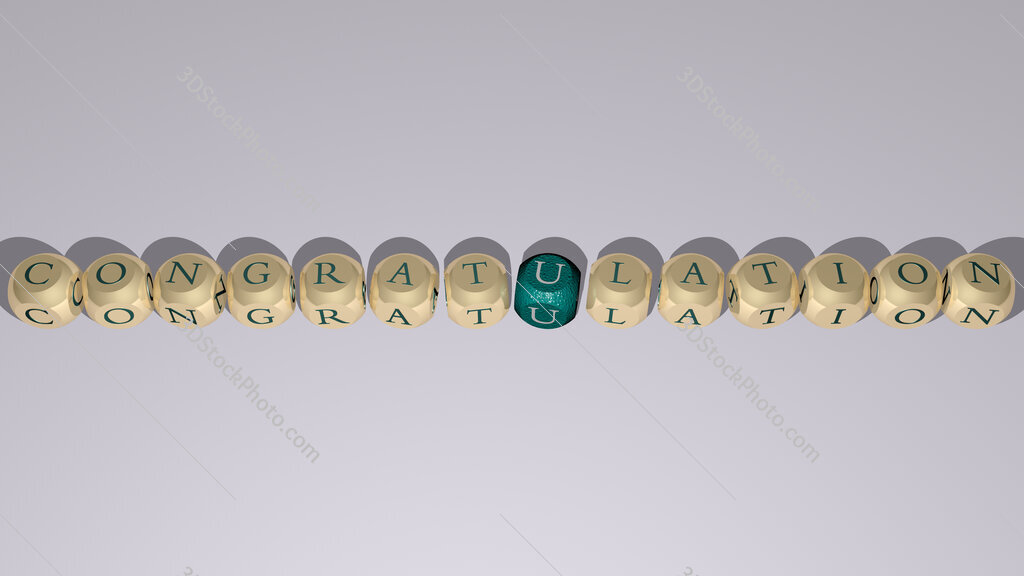 congratulation text by cubic dice letters