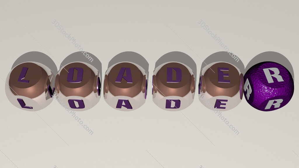 loader text by cubic dice letters