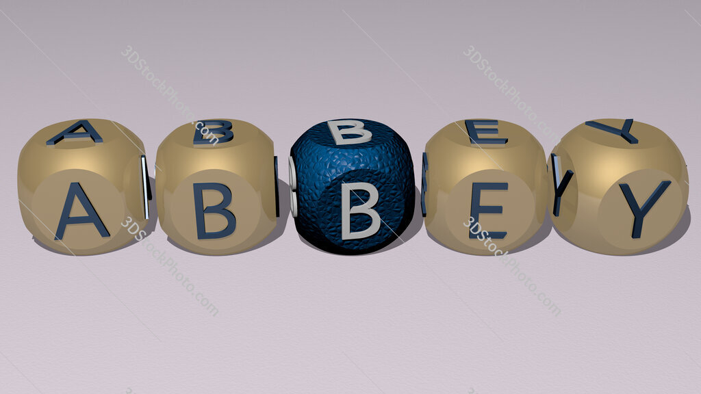 abbey text by cubic dice letters
