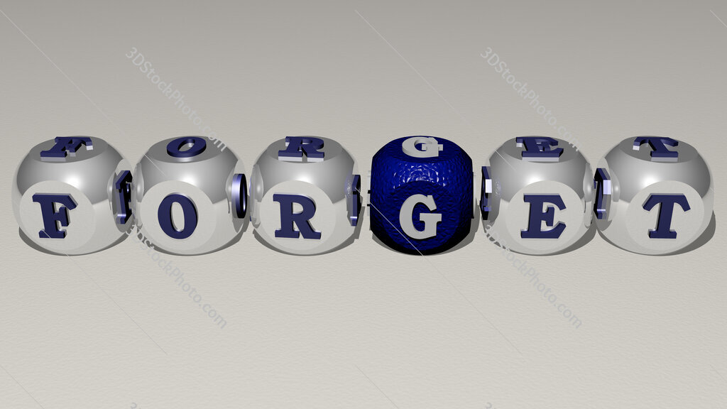 forget text by cubic dice letters