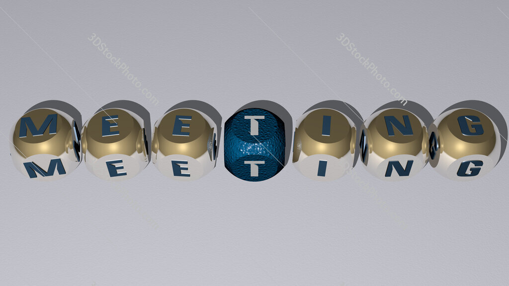 meeting text by cubic dice letters