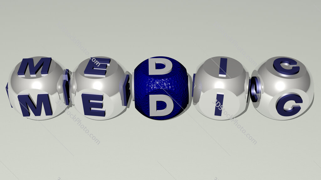 medic text by cubic dice letters