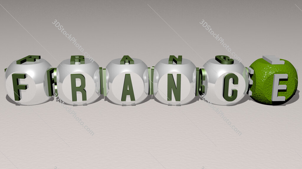 france text by cubic dice letters