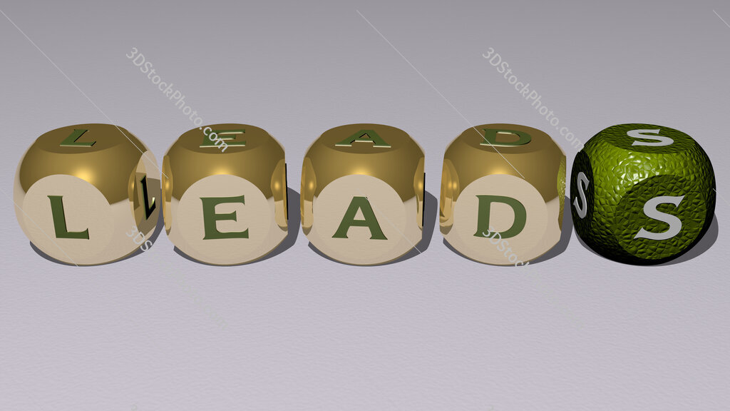 leads text by cubic dice letters