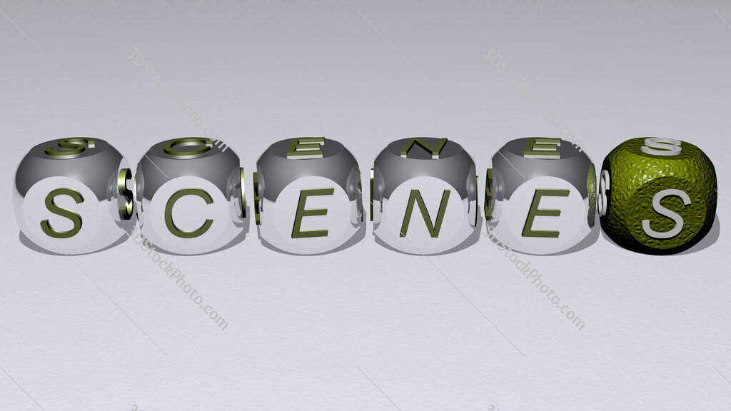 scenes text by cubic dice letters