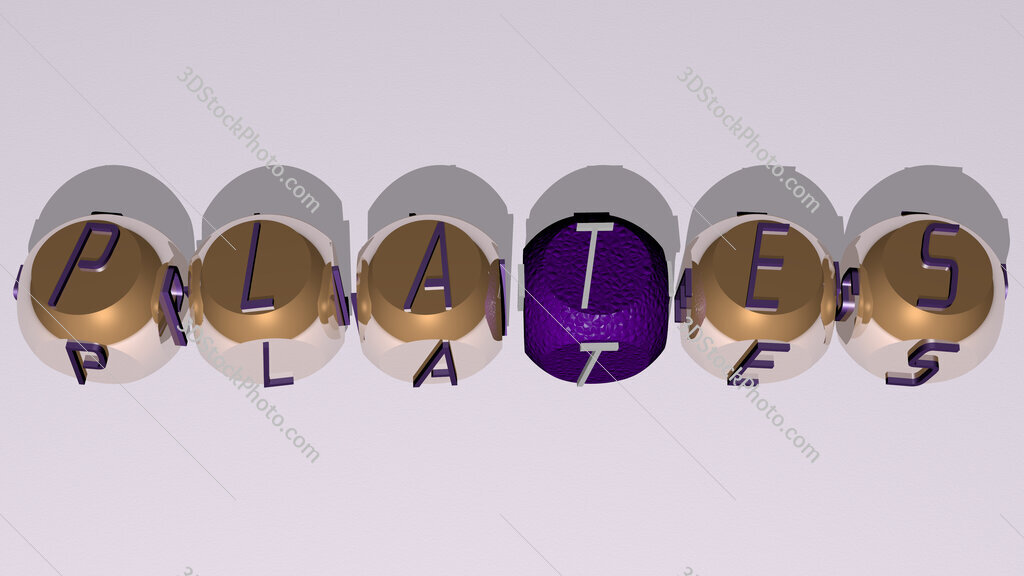 plates text by cubic dice letters