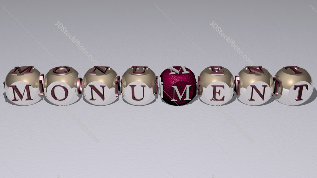 monument text by cubic dice letters