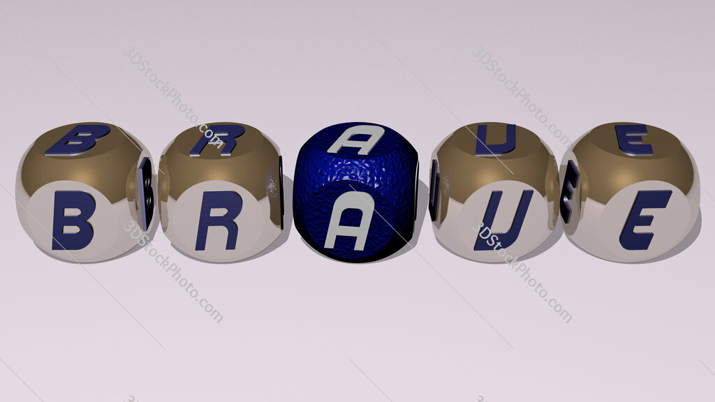 brave text by cubic dice letters