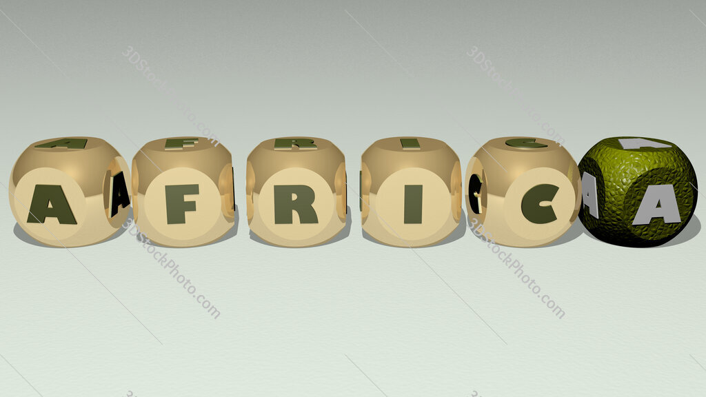 africa text by cubic dice letters