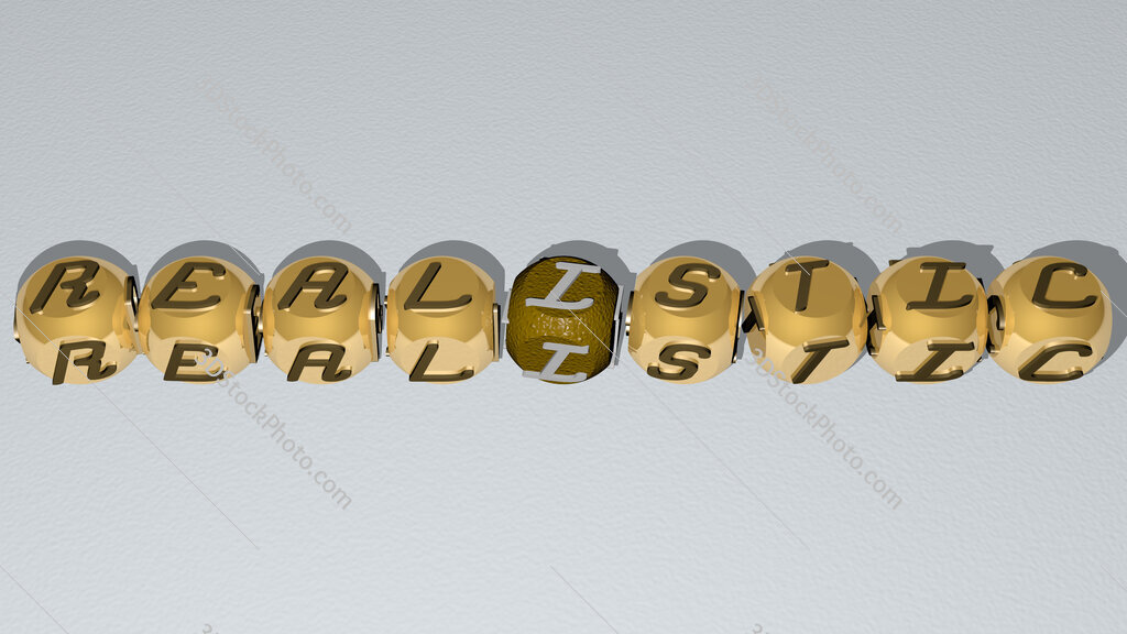 realistic text by cubic dice letters