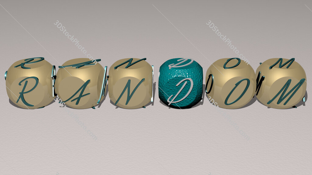 random text by cubic dice letters