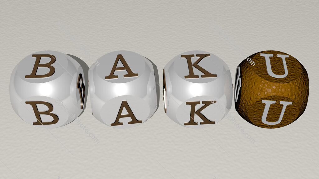 baku text by cubic dice letters
