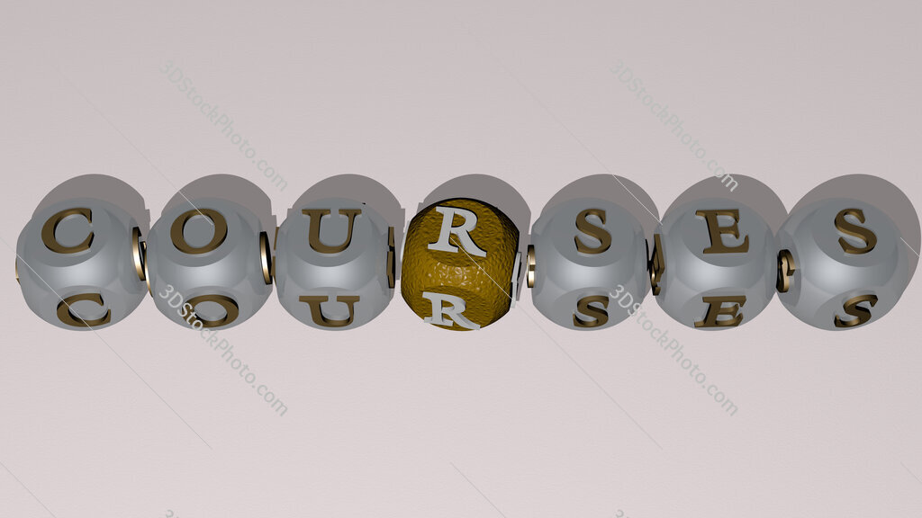courses text by cubic dice letters