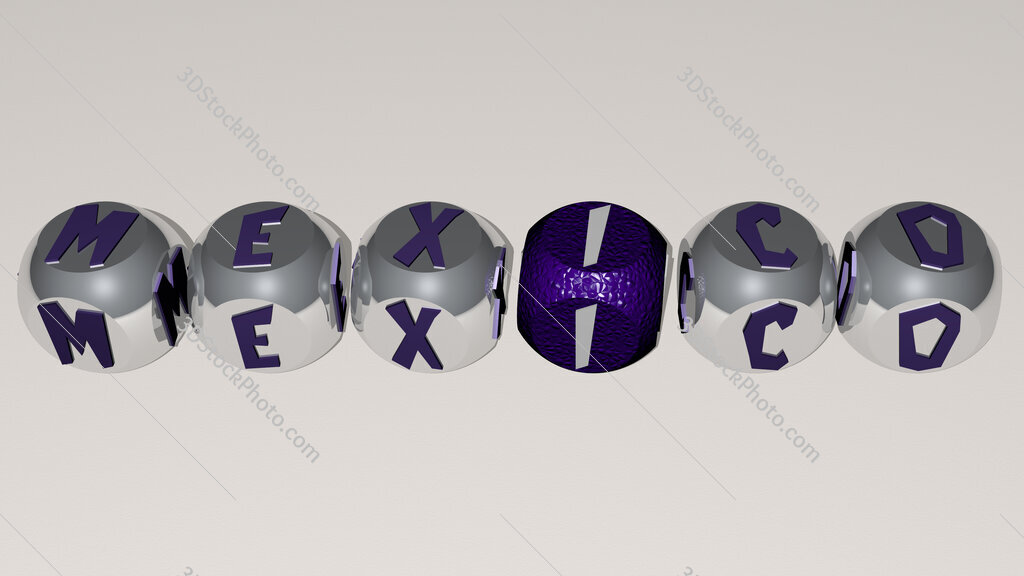 mexico text by cubic dice letters