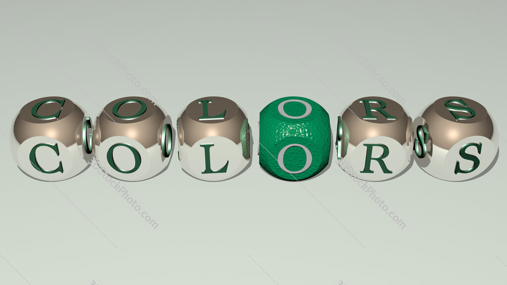 colors text by cubic dice letters