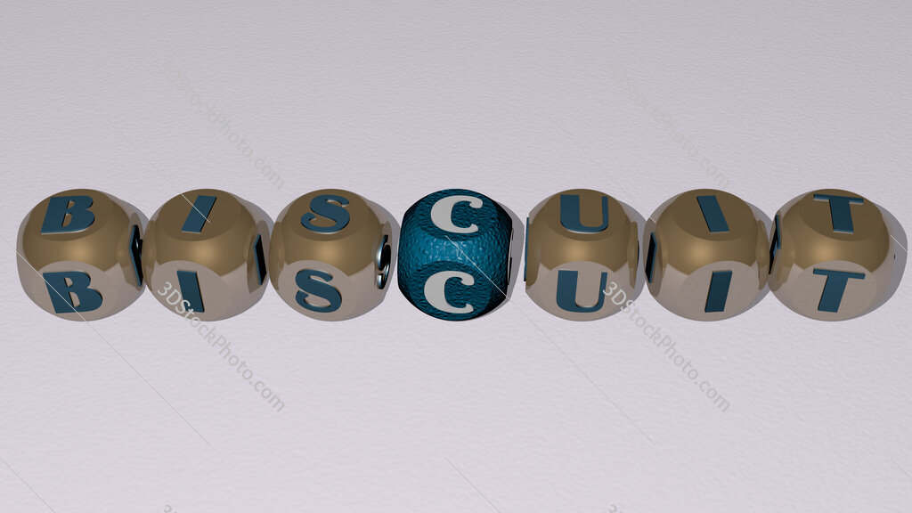 biscuit text by cubic dice letters