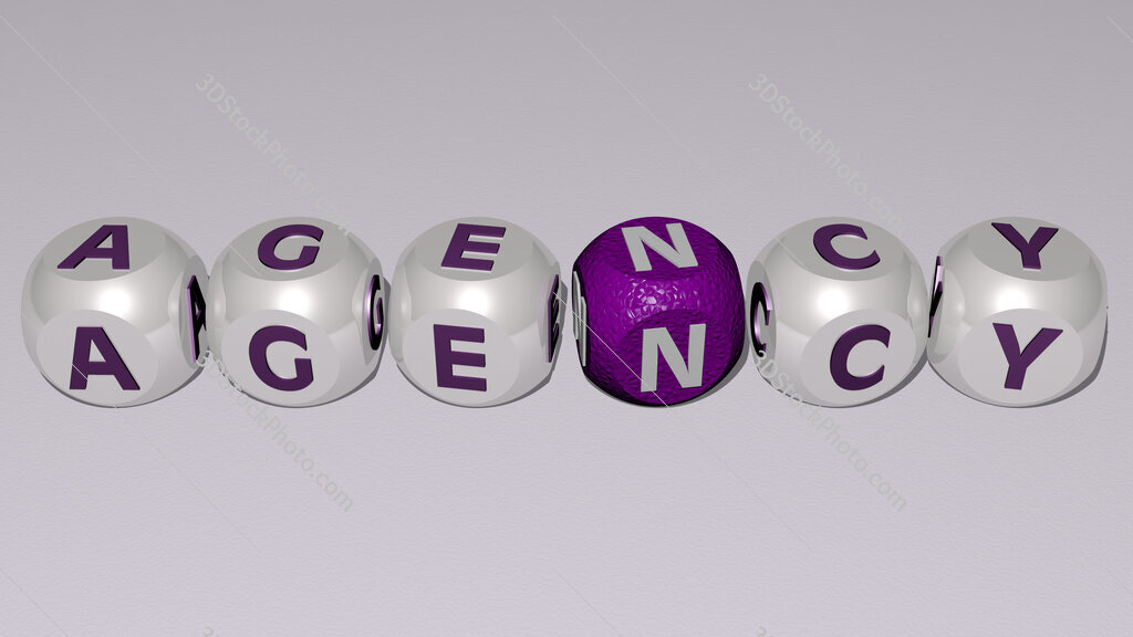 agency text by cubic dice letters