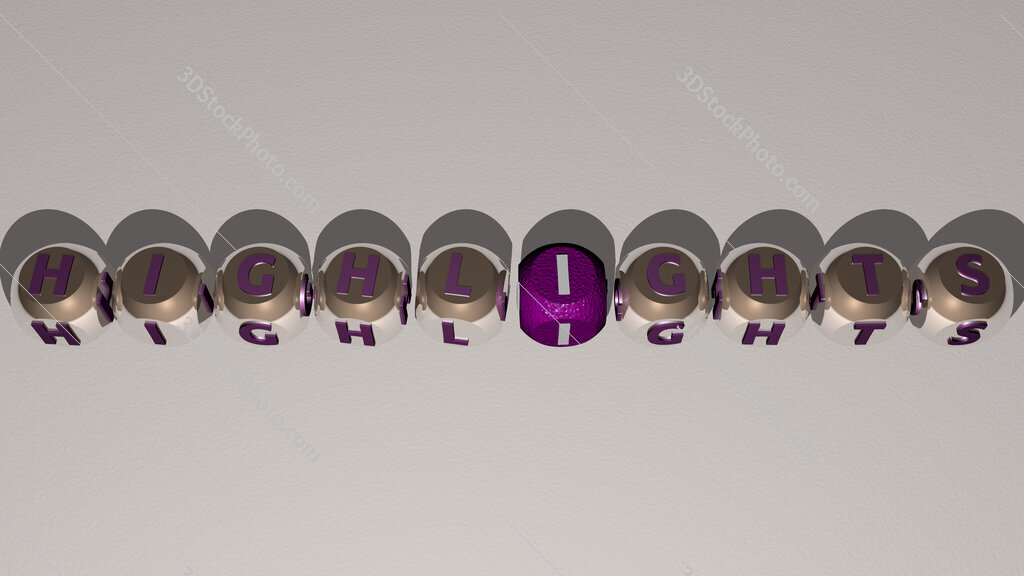 highlights text by cubic dice letters