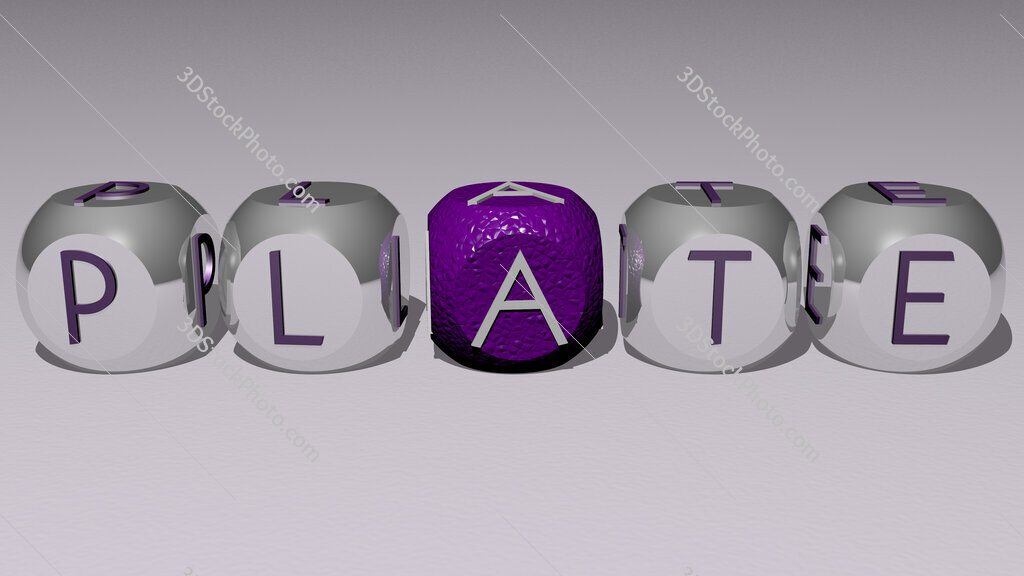 plate text by cubic dice letters