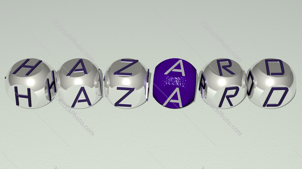 hazard text by cubic dice letters