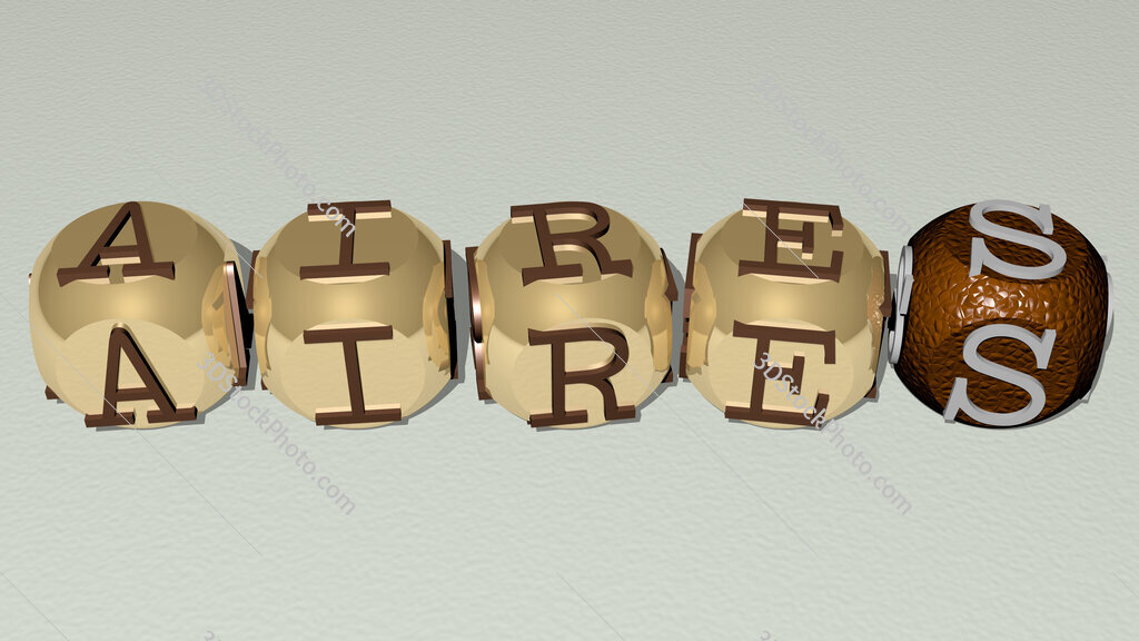 aires text by cubic dice letters