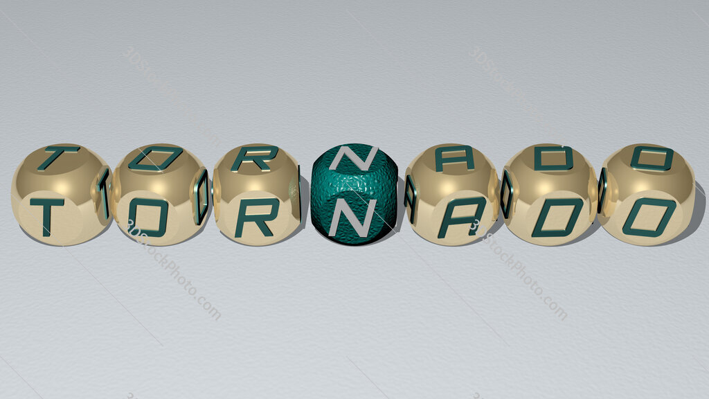 tornado text by cubic dice letters