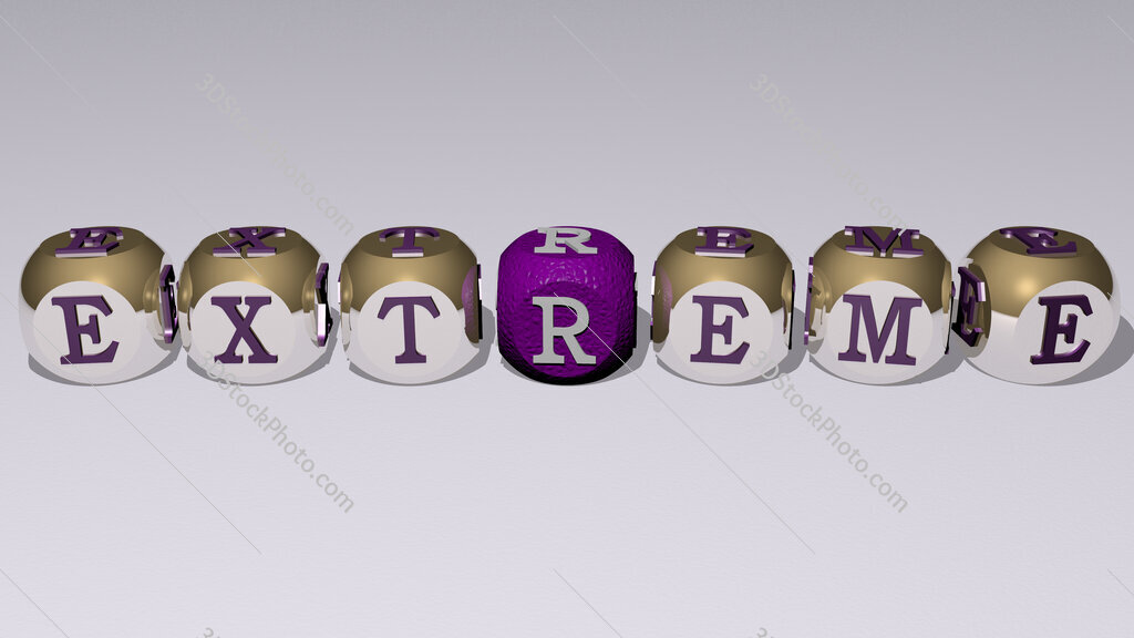extreme text by cubic dice letters