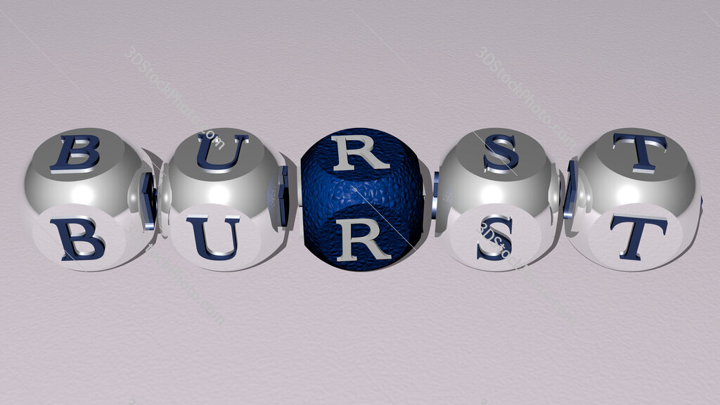 burst text by cubic dice letters