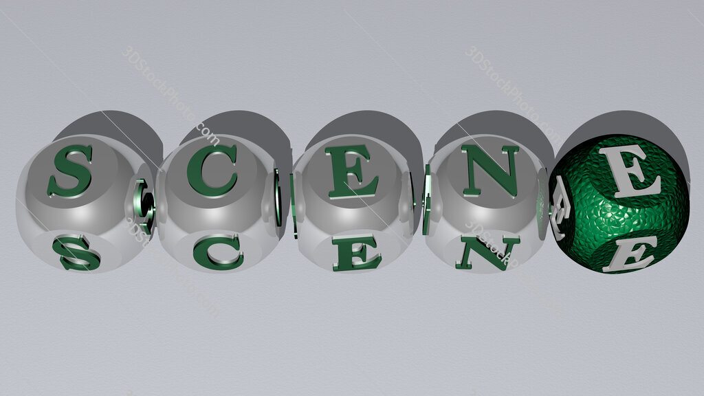 scene text by cubic dice letters