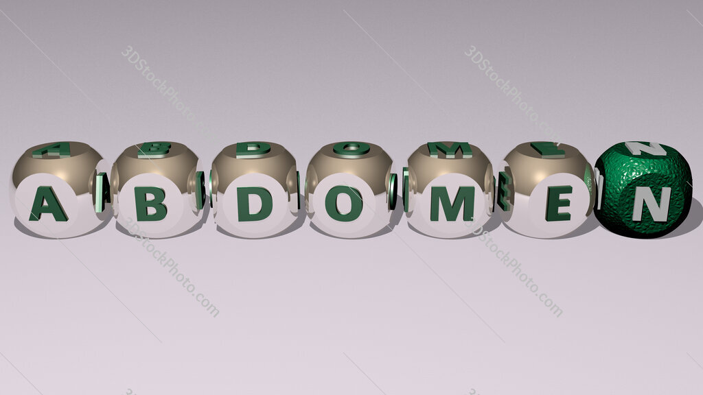 abdomen text by cubic dice letters