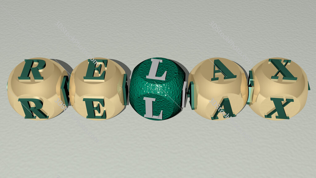relax text by cubic dice letters