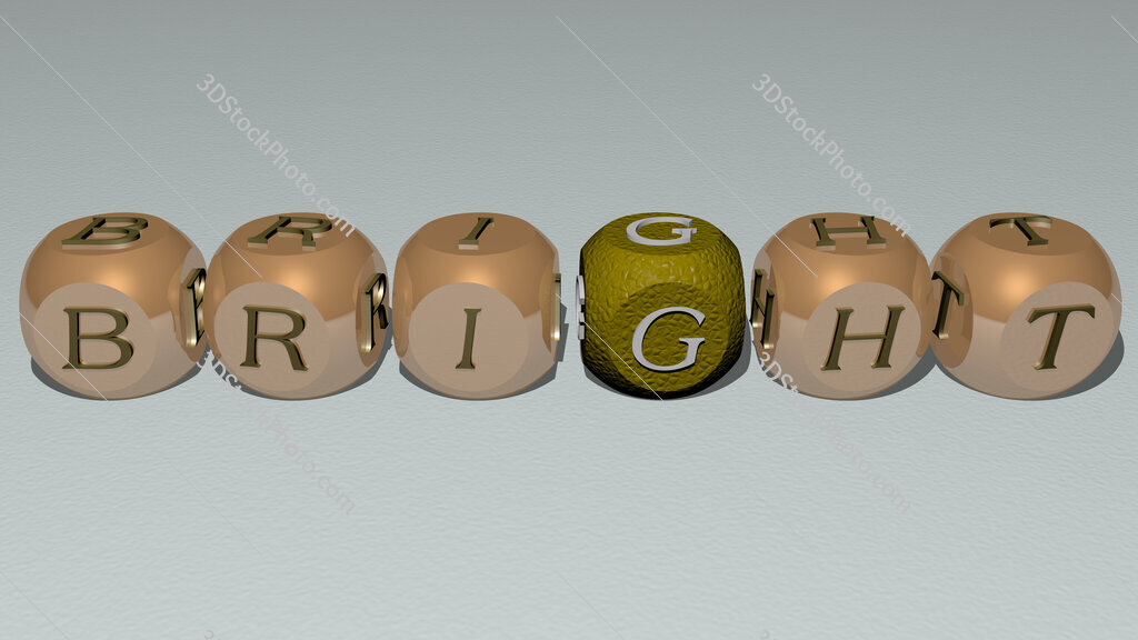 bright text by cubic dice letters