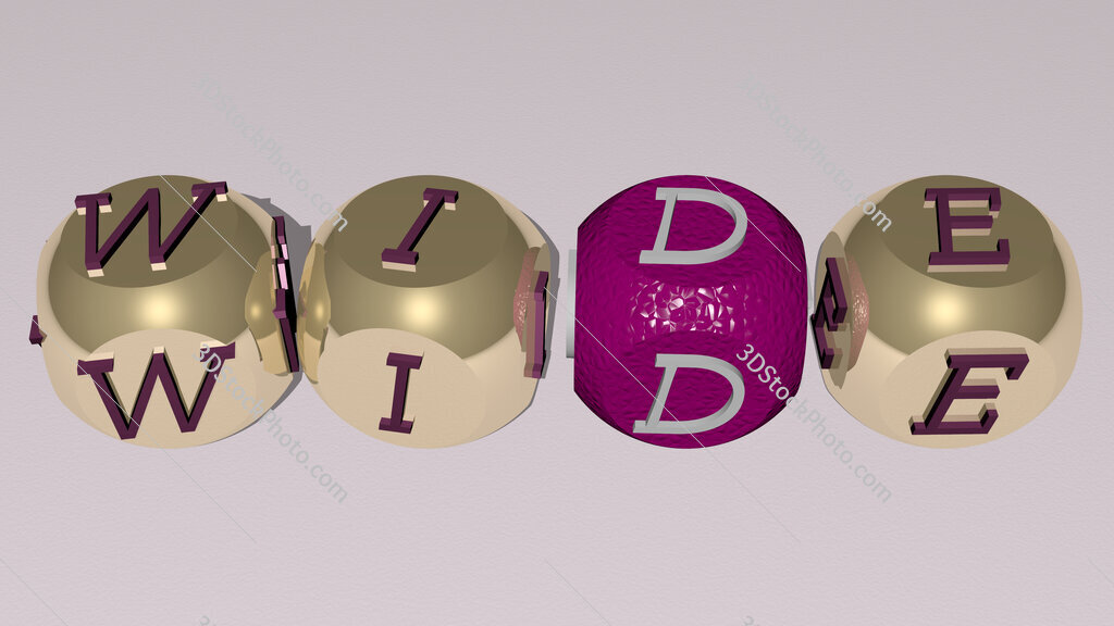 wide text by cubic dice letters