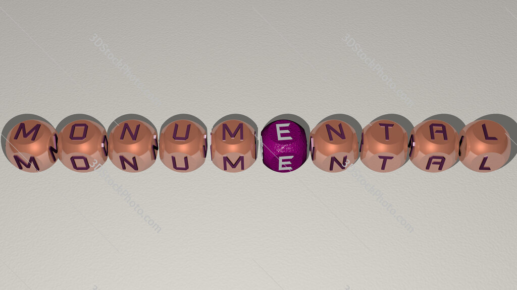 monumental text by cubic dice letters