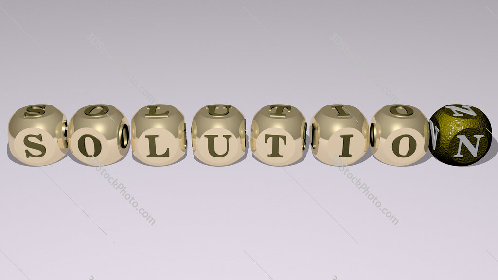 solution text by cubic dice letters