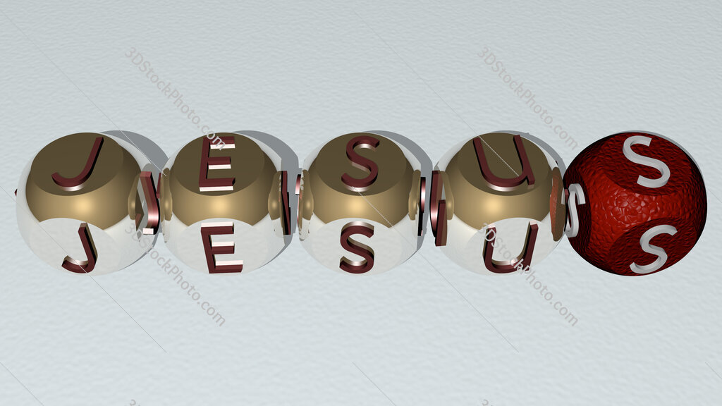 jesus text by cubic dice letters