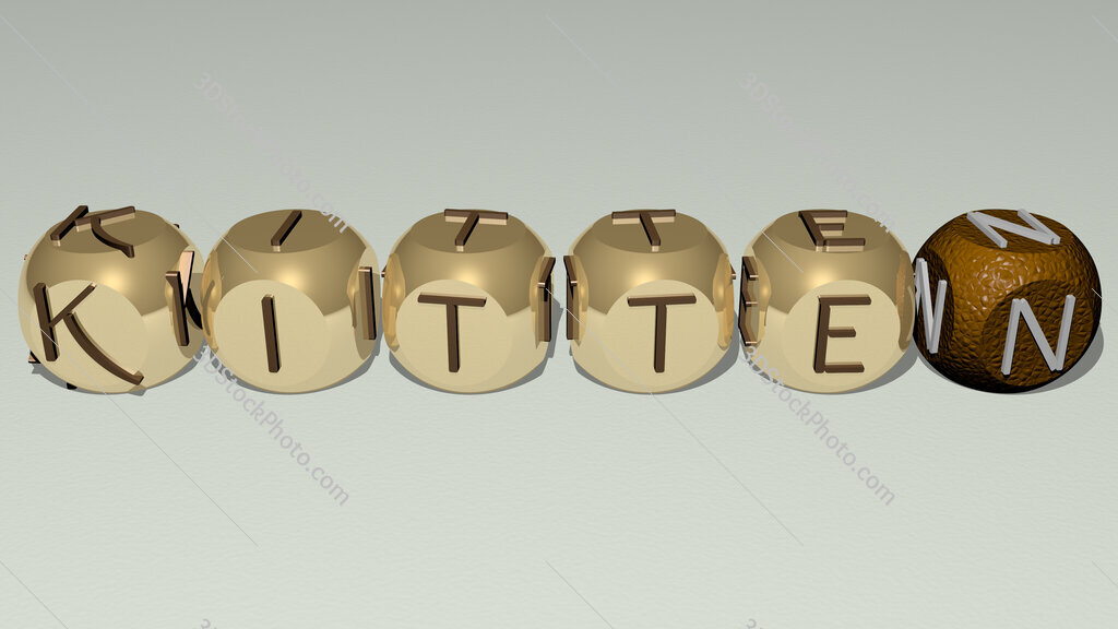 kitten text by cubic dice letters