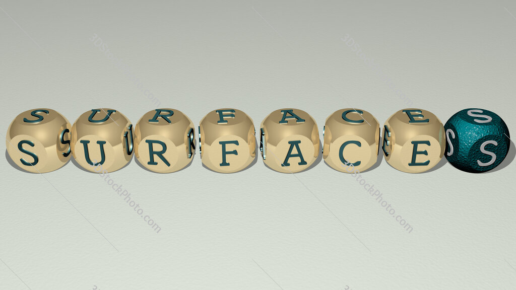 surfaces text by cubic dice letters