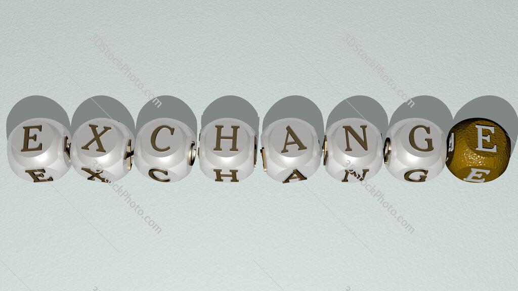 exchange text by cubic dice letters