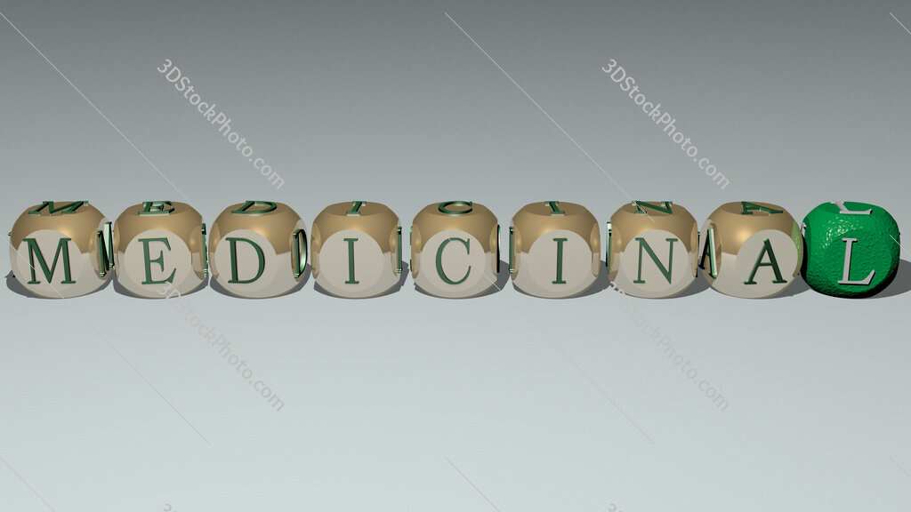 medicinal text by cubic dice letters