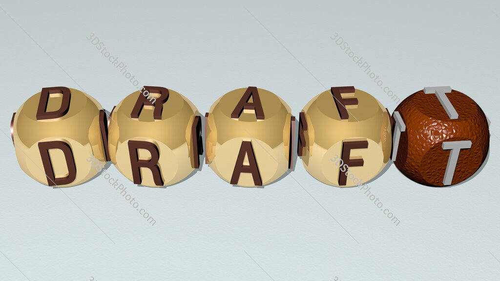 draft text by cubic dice letters