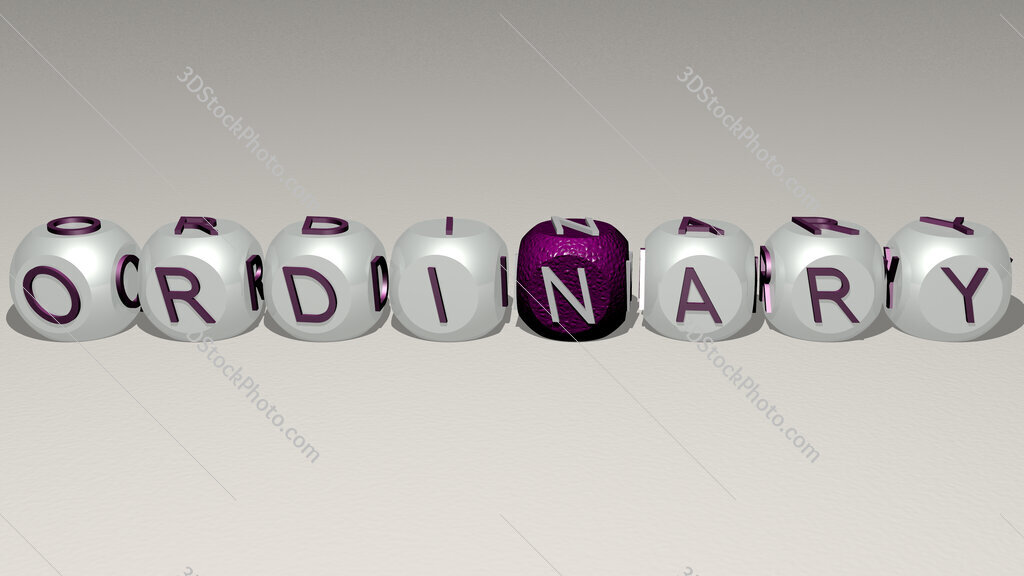 ordinary text by cubic dice letters