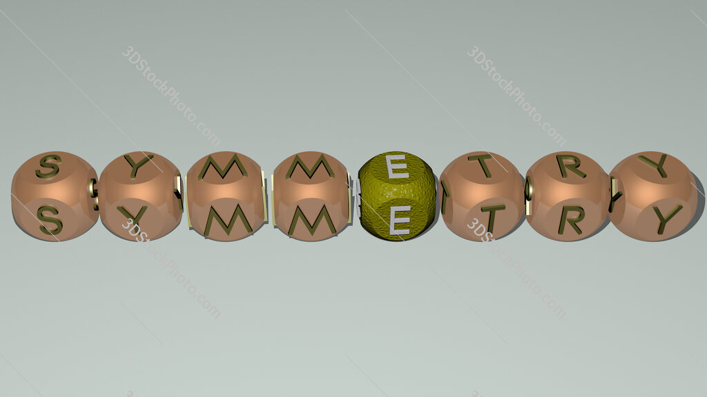 symmetry text by cubic dice letters