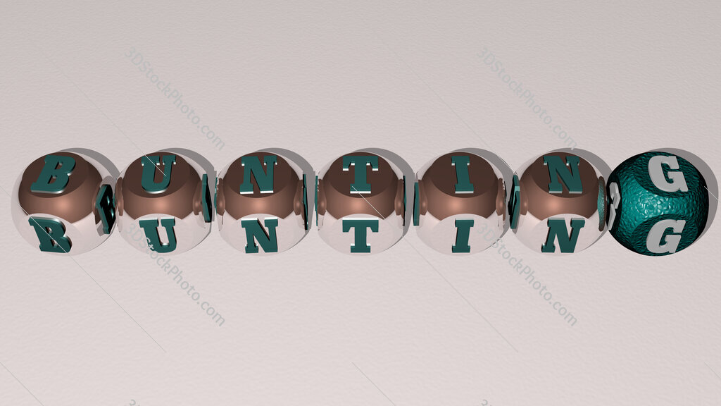 bunting text by cubic dice letters