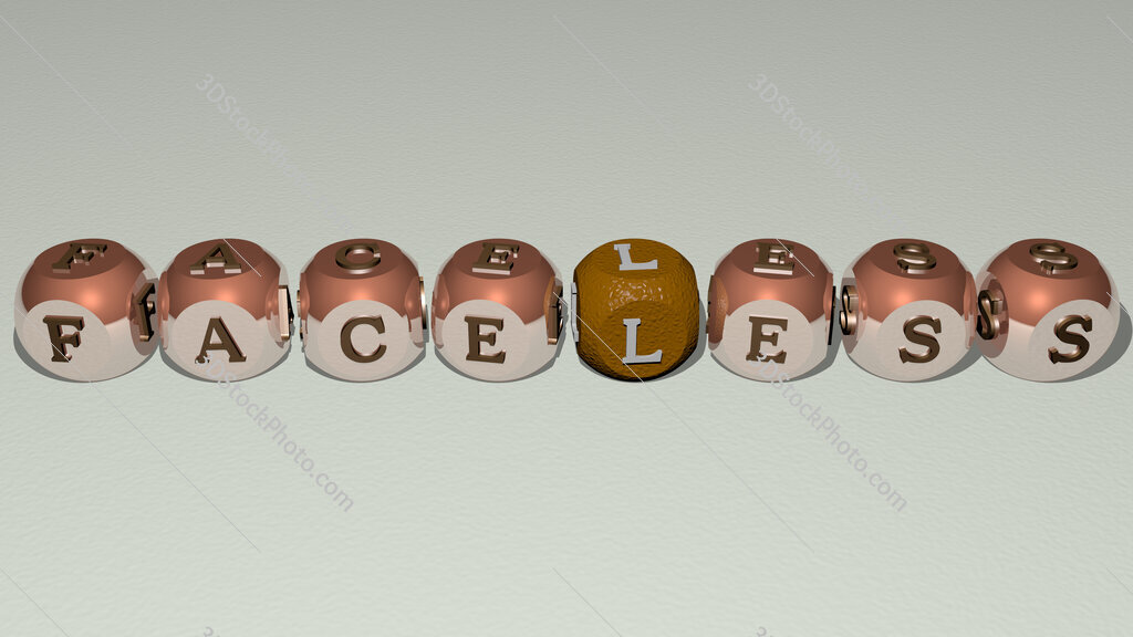 faceless text by cubic dice letters