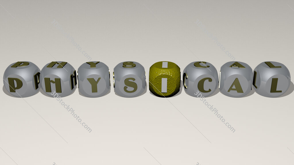 physical text by cubic dice letters