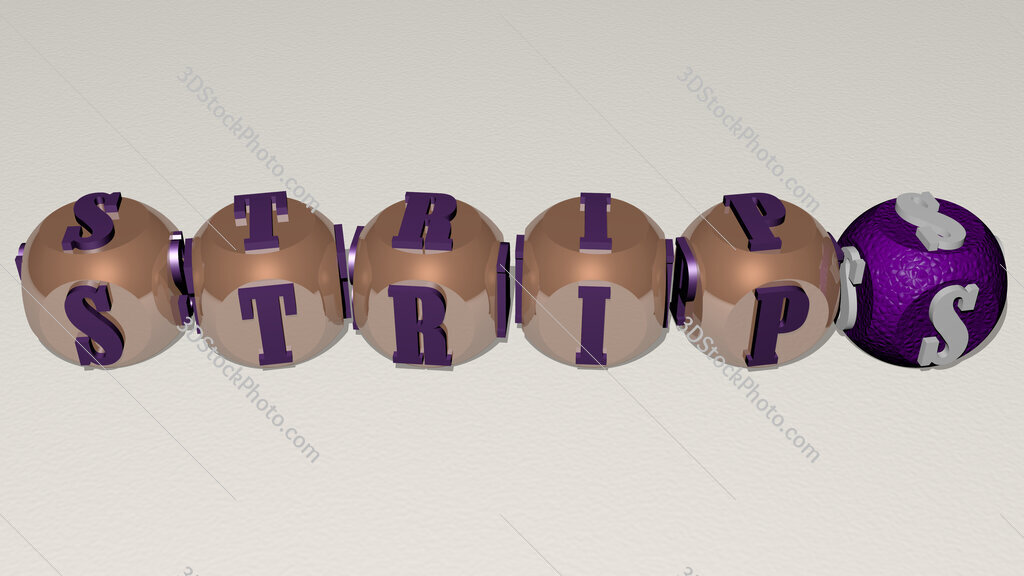 strips text by cubic dice letters